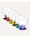 Set de 6 Copas de Vino Arcoiris de Cristal