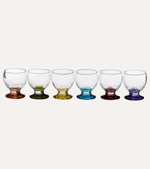 Set de 6 Copas de Vino Arcoiris de Cristal