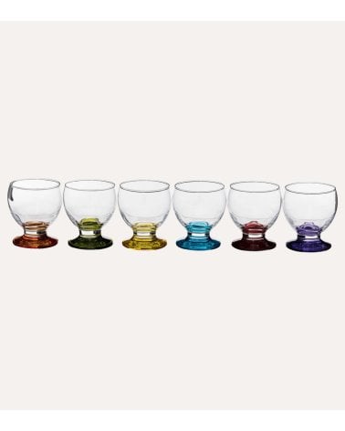 Set de 6 Copas de Vino Arcoiris de Cristal
