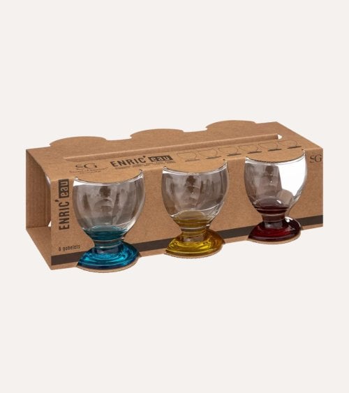 Set de 6 Copas de Vino Arcoiris de Cristal