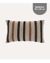 Cojín Velvet Rayas Mocca con Relleno de Algodón