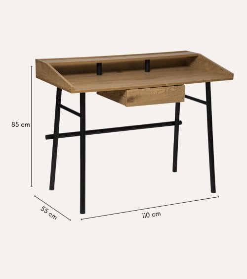 Escritorio Josan con 1 Cajón de MDF y Acero
