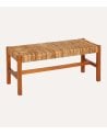 Banco Trenzado Sidoan de Madera Caoba y Fibra de Plátano