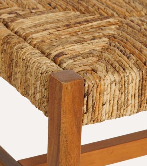 Banco Trenzado Sidoan de Madera Caoba y Fibra de Plátano