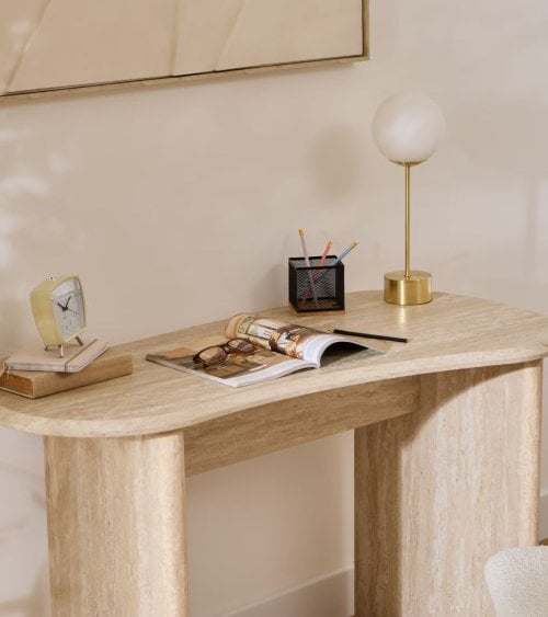 Escritorio Anaya Efecto Travertino de MDF