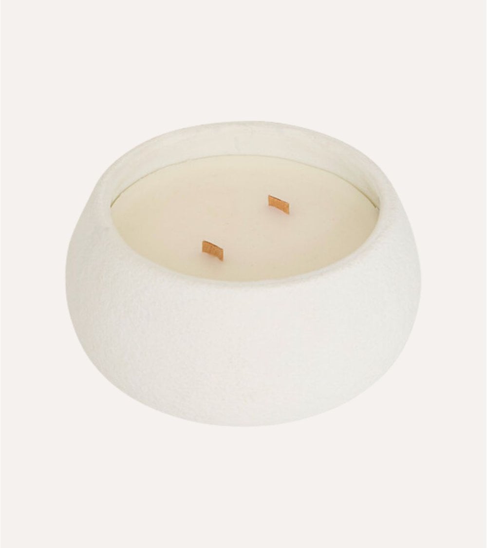 Vela Decorativa Doble Wojin en Base de Cemento