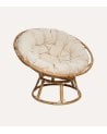 Sillón Papasan de Ratán con Cojín Acolchado