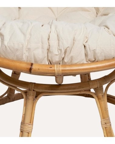 Sillón Papasan de Ratán con Cojín Acolchado