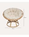 Sillón Papasan de Ratán con Cojín Acolchado
