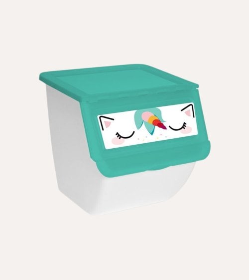 Contenedor Apilable Unicornio de Almacenamiento de Plástico