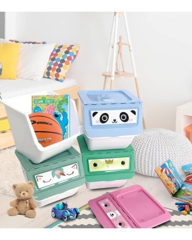 Contenedor Apilable Dinosaurio de Almacenamiento de Plástico