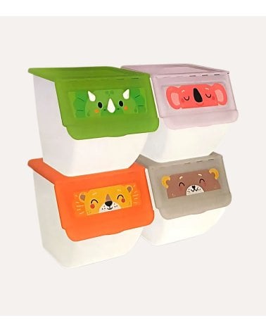 Contenedor Apilable Dinosaurio de Almacenamiento de Plástico