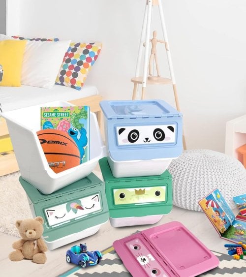 Contenedor Apilable Rana de Almacenamiento de Plástico