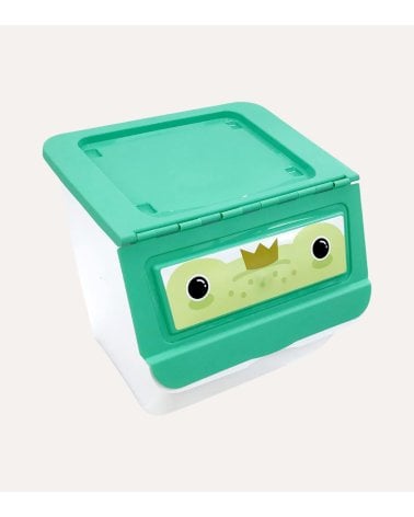 Contenedor Apilable Rana de Almacenamiento de Plástico