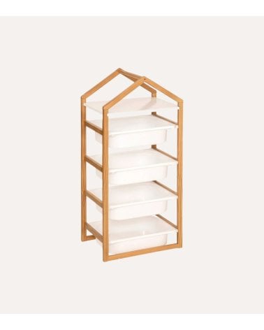 Estantería Infantil Bako con 3 Cubetas de Madera y PP