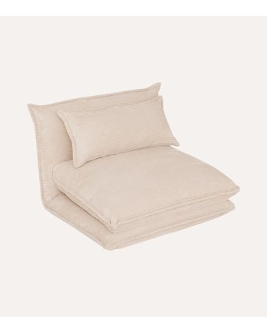 Sofá Cama Plegable Elois con Efecto Pana de Acero y Espuma de PU