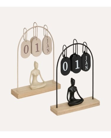 Calendario Decorativo Yoga de Metal y MDF