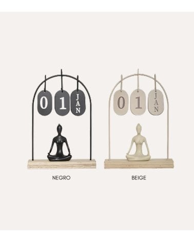 Calendario Decorativo Yoga de Metal y MDF