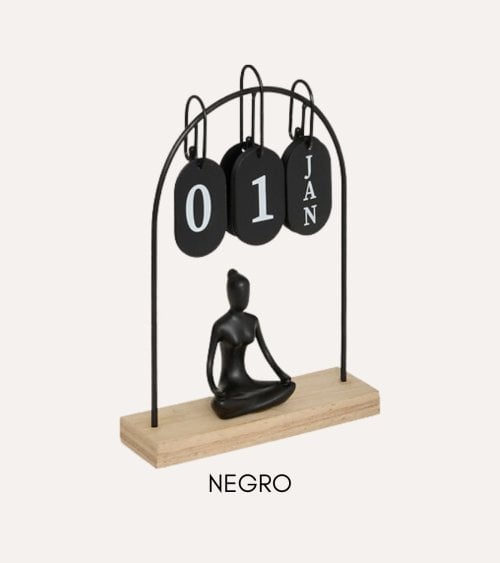 Calendario Decorativo Yoga de Metal y MDF