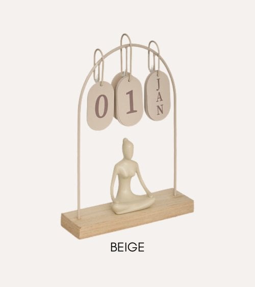 Calendario Decorativo Yoga de Metal y MDF
