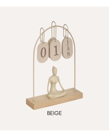 Calendario Decorativo Yoga de Metal y MDF