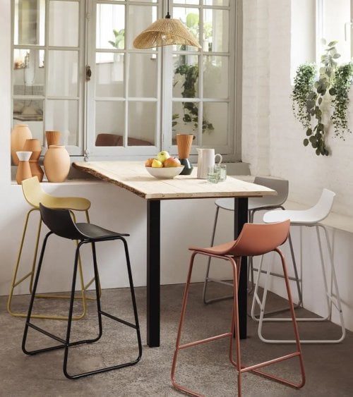 Taburete Alto Otac de Plástico y Metal