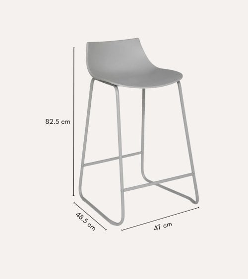 Taburete Alto Otac de Plástico y Metal