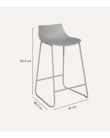 Taburete Alto Otac de Plástico y Metal