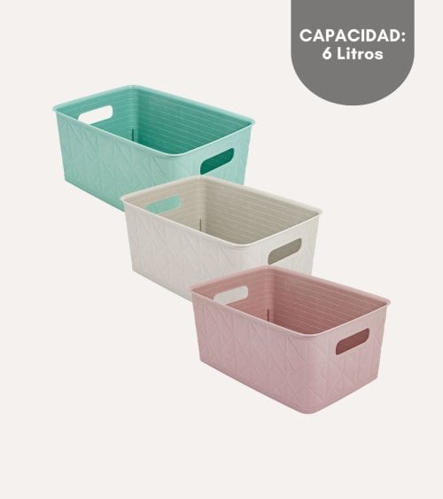 Cesta Origami Pastel de Plástico