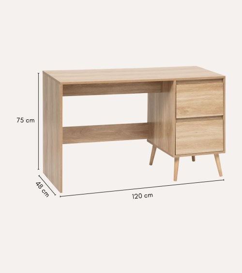 Escritorio Abana con 2 Cajones de MDF
