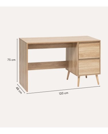 Escritorio Abana con 2 Cajones de MDF