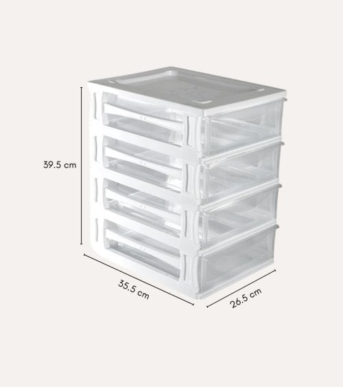 Cajonera Kremlin con 4 Cajones de Plástico