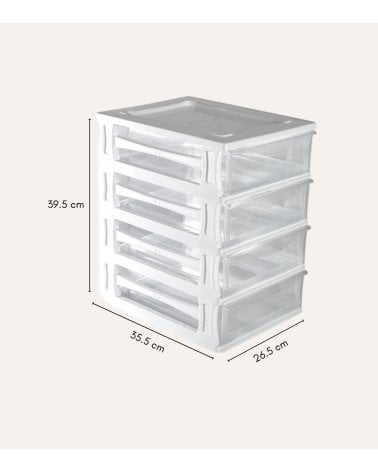 Cajonera Kremlin con 4 Cajones de Plástico