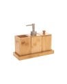 Juego de Baño con 3 Accesorios de Madera de Bambú -1