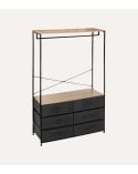 Perchero Vestidor Tissa con Barra y 6 Cajones