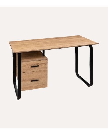 Escritorio Bava con 2 Cajones en Madera y Metal