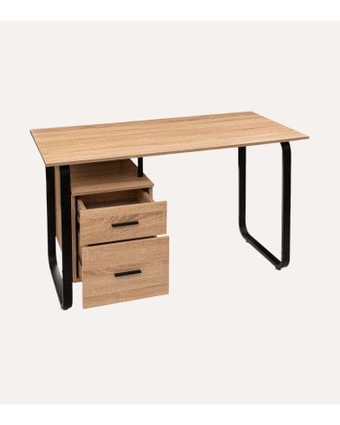 Escritorio Bava con 2 Cajones en Madera y Metal