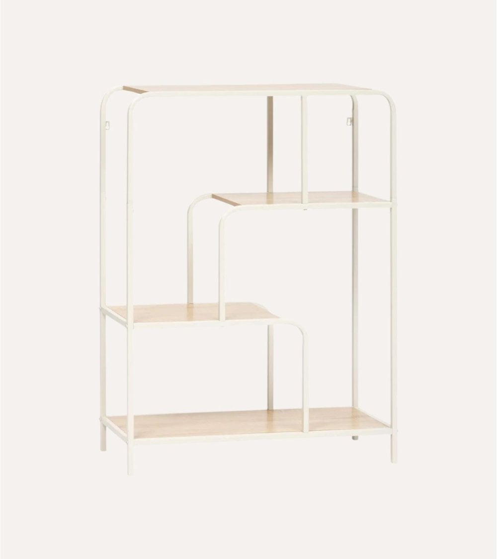 Estantería Curvy con 4 Niveles de Metal y MDF