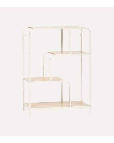 Estantería Curvy con 4 Niveles de Metal y MDF