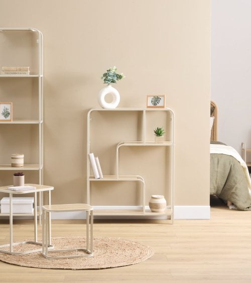 Estantería Curvy con 4 Niveles de Metal y MDF