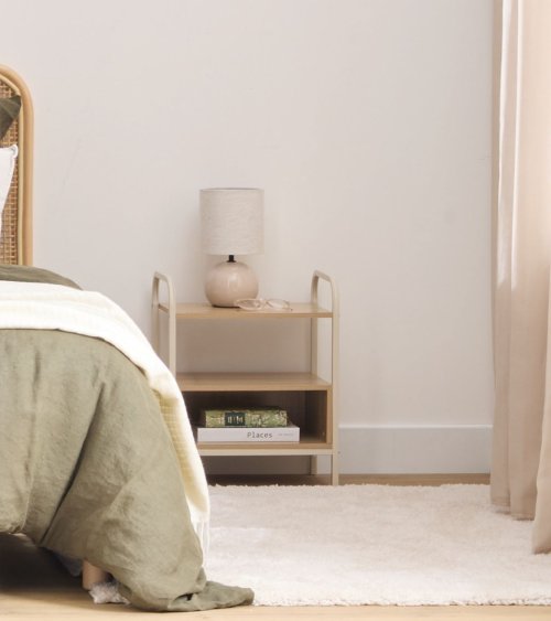 Mesita de Noche Curvy de Metal y MDF