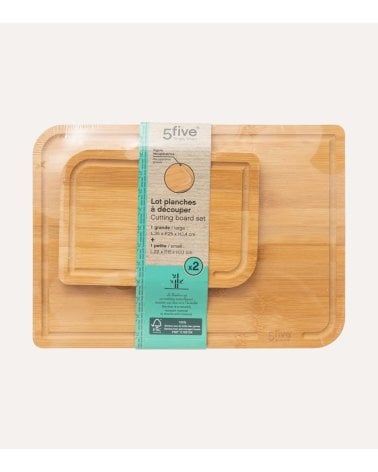 Set de 2 Tabla de Corte Esquinas Redondeadas de Bambú