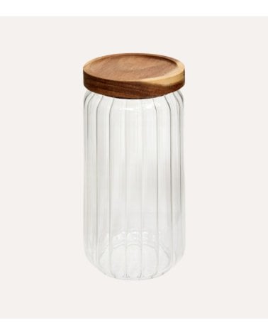 Tarro Harmony de Vidrio con Tapa de Madera de Acacia