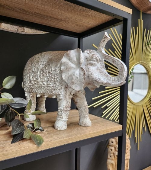 Figura Decorativa Elefante Vintage de Resina