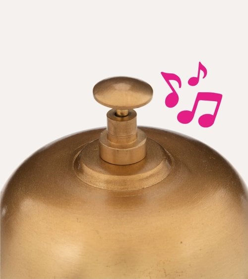 Campana Decorativa Timbre de Metal y Madera de Mango