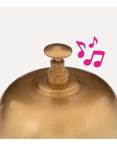 Campana Decorativa Timbre de Metal y Madera de Mango