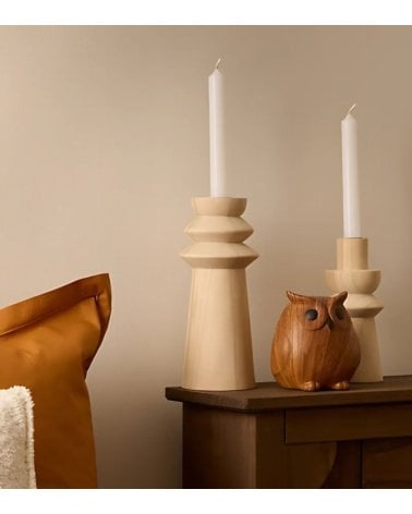 Figura Decorativa Búho Otoñal Efecto Madera de Dolomita