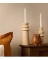 Figura Decorativa Búho Otoñal Efecto Madera de Dolomita