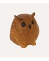 Figura Decorativa Búho Otoñal Efecto Madera de Dolomita