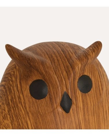 Figura Decorativa Búho Otoñal Efecto Madera de Dolomita